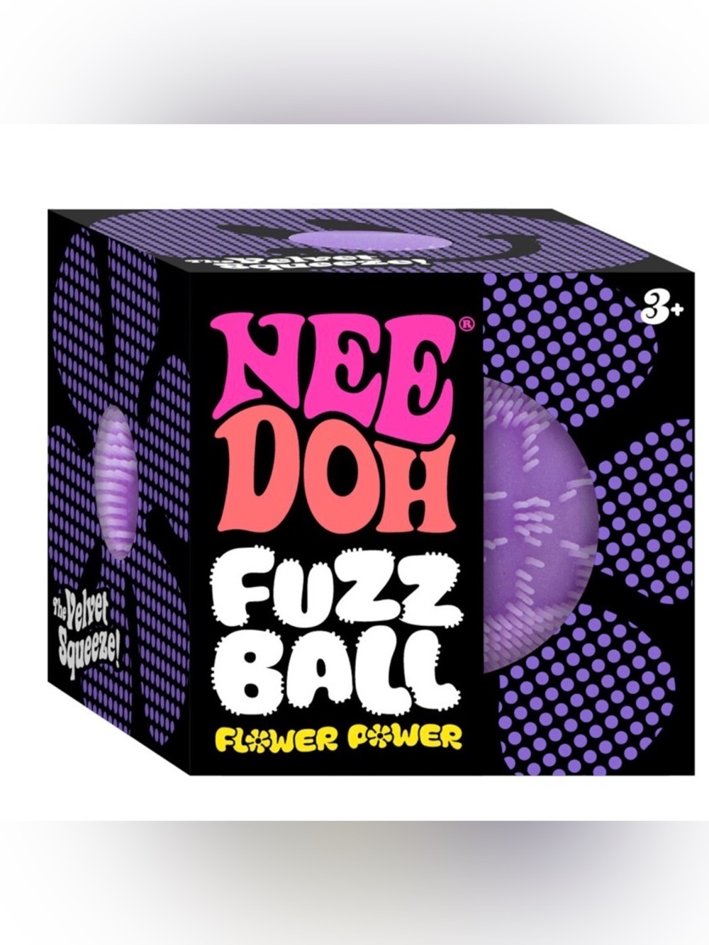 🔥VIRAL - NeeDoh Fuzzball FLOWER POWER - The Velvet Squeeze Squish Ball Purple